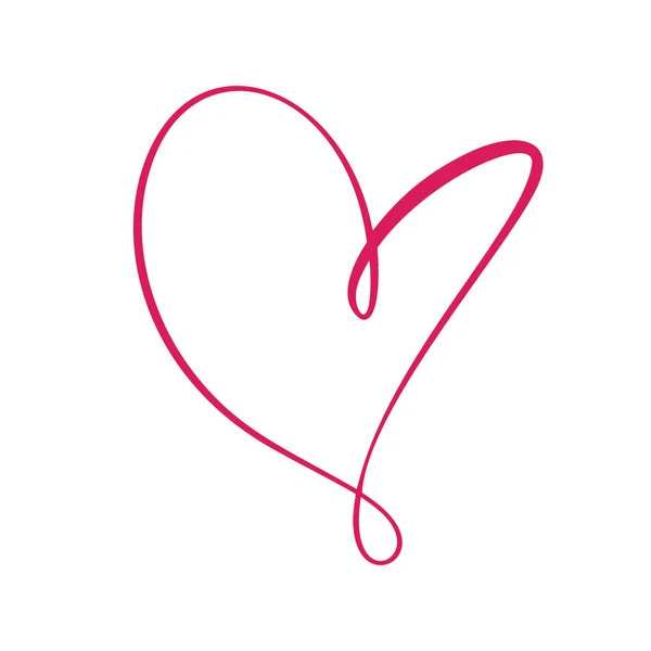 Heart love logo sign. Design flourish element for valentine card. Vector illustration. Romantic symbol wedding. Template for t shirt, banner, poster — 스톡 벡터