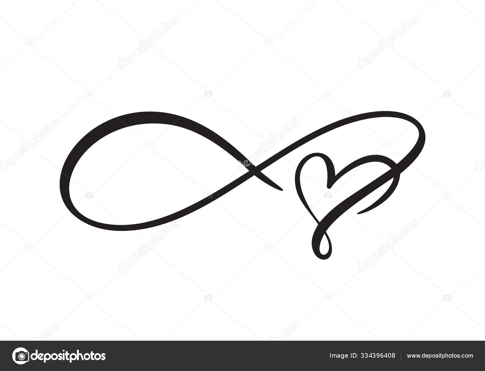 Heart Love Logo With Infinity Sign Design Flourish Element For Valentine Card Vector Illustration Romantic Symbol Wedding Template For T Shirt Banner Poster Stock Vector Image By C Timonko 334396408