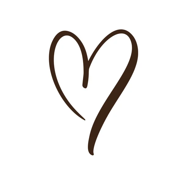 Logo miłości serca. Zaprojektuj element kwitnący dla karty walentynkowej. Ilustracja wektora. Romantyczny ślub symboli. Szablon koszulki, baner, plakat — Wektor stockowy
