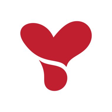 Vector Vintage Cute letter Y. Calligraphy element logo Valentine Hand drawn heart sign for page decoration and design illustration. Love wedding card or invitation