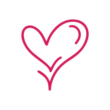 Monoline Heart love logo sign. Design flourish element for valentine card. Vector illustration. Romantic symbol wedding. Template for t shirt, banner, poster