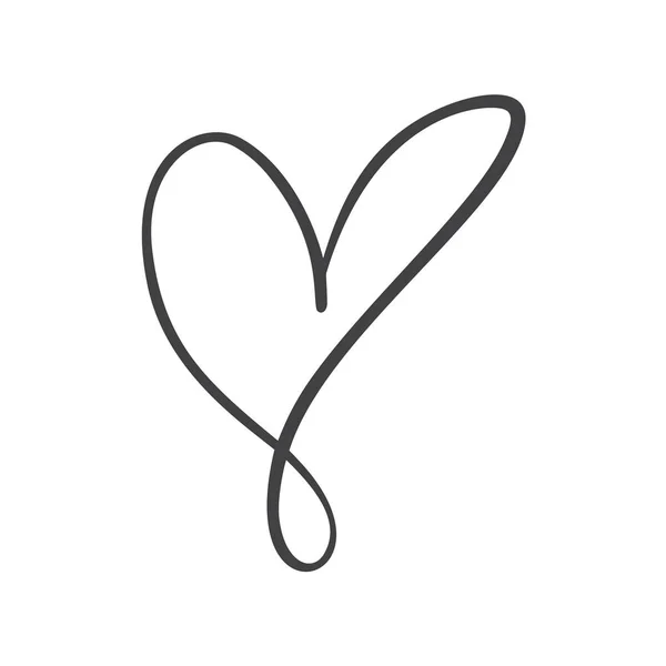 Hart liefde logo teken. Ontwerp floreren element voor valentijnskaart. Vector illustratie. Romantisch symbool bruiloft. Sjabloon voor t-shirt, banner, poster — Stockvector