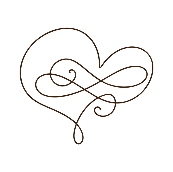 Heart love logo with Infinity sign. Design flourish element for valentine card. Vector illustration. Romantic symbol wedding. Template for t shirt, banner, poster — 스톡 벡터