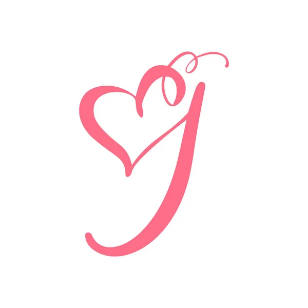Monogramme floral vintage vectoriel numéro neuf 9. Calligraphie élément coeur logo Valentine carte fleurir cadre. Signe d'amour dessiné à la main pour décoration de page et illustration design — Image vectorielle