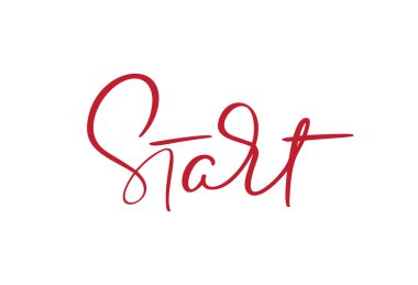 Kaligrafi harflerini elle çizmeye başla. Vektör başarısı insanların motivasyon logosu. Herhangi bir spor oyunu için sağlık metni. Yaşam tarzı aktivite kavramı izole edildi