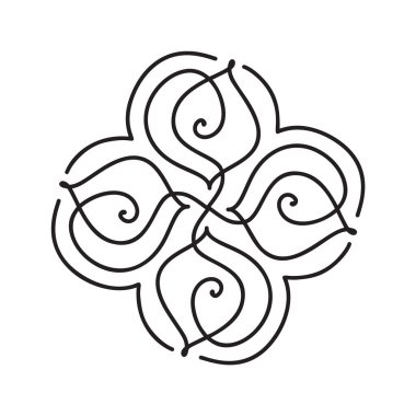 Flourish Monoline vektör çerçeve çizimi. Logo, davetiye, düğün, hediye, fotoğraf, monogram için el yazısı sanat deco klasik süsü. Basit, basit, güzel kart.