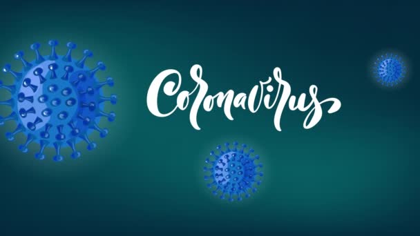 Kalligraphie Weißer Text Coronavirus Covid Videobewegung Zur Sensibilisierung Oder Warnung — Stockvideo