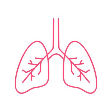 İnsan ciğerleri logosu. Coronavirus ikonuna karşı savaş. Koronavirüs tehlikesi ve halk sağlığı için risk. Pandemik tıbbi konsept. Vektör simgesi pankartı