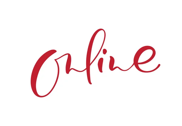 Konzeption Illustration der Nutzung des Internets. Online-Vektor Kalligraphie Wort Logo. Dies repräsentiert das Konzept von Online-Webseiten-Netzwerken, Unternehmen, Bildung, Marketing — Stockvektor