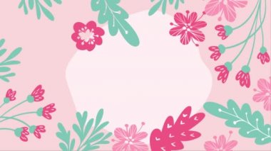 Çiçek arkaplanlı mutlu anneler günü el yazısı metni. Güzel animasyon görüntüleri Tam HD görüntü