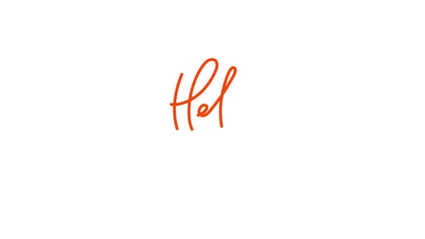 Cute Hello verano logo dibujado a mano monoline letras texto de animación caligrafía. Divertido logo de diseño de ilustración de cita de vídeo. Cartel inspirador, pancarta — Vídeo de stock
