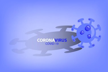 Vektör Coronavirus COVID-19 salgını ve açık mavi zemin 2019-nCoV gribi. Pandemik sağlık riski, bağışıklık bilimi, viroloji, salgın hastalık konsepti.