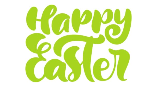 Happy Easter green animation greeting card with dots and lines on background. Christian text about resurrection of Jesus Christ. Full HD video footage — Stock Video
