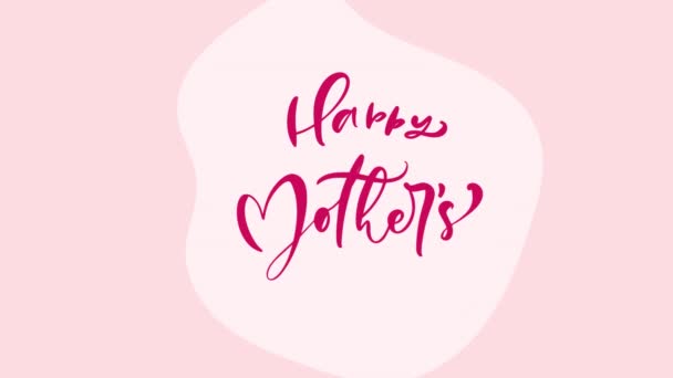 Šťastné matky den kaligrafie text s květinami pozadí. Krásná animace záběry ilustrace Full HD video — Stock video