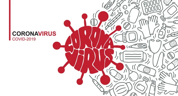 Vektor Banner Design Mit Icon Coronavirus Illustration Stop Coronavirus Logo — Stockvektor