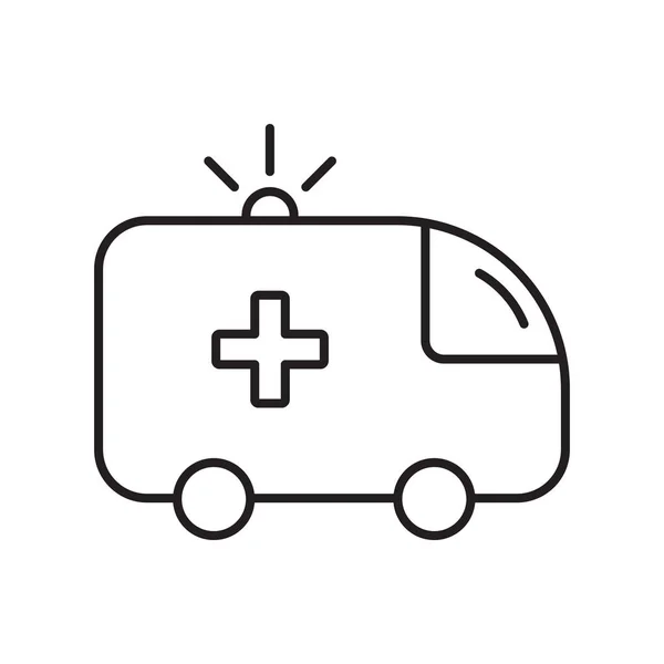 Line ambulance car icon vector sign for mobile concept and web design. medicine symbol illustration — Stock Vector