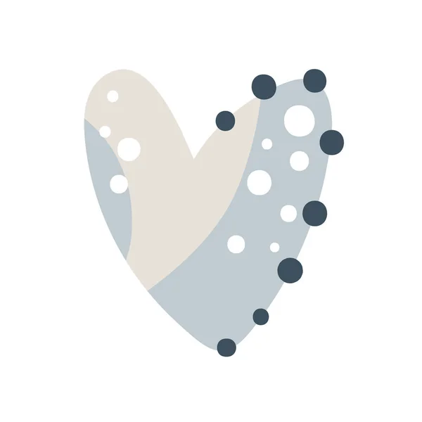 Vector Kinderlijke hand getekend hart met stippen. Creatief Scandinavische kids element van design voor stof, verpakking, textiel, behang, kleding. illustratie — Stockvector