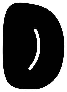 Modern D harfi logosu. Tatlı gökyüzü İngiliz eli izole edilmiş cesur alfabe. El yazısı yazı tipi. Büyük harf