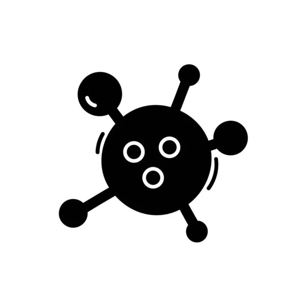 Schwarzes Bakterienvirus des Coronavirus-Vektorsymbols auf weißem Hintergrund. Umrissschild, Piktogramm. Symbol logo illustration covid-19 konzept — Stockvektor