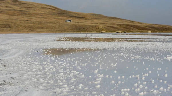 Lago Salgado Crimeia Bela Paisagem — Fotografia de Stock