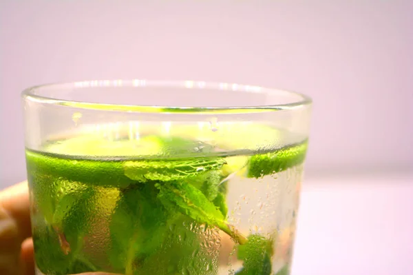 Lemonade Lime Mint Summer Drink — Stock Photo, Image