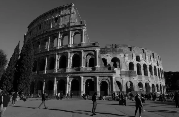 Coliseu Filmado Roma — Fotografia de Stock