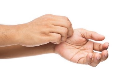 Beyaz arka plan üzerinde izole işareti kaşıntı