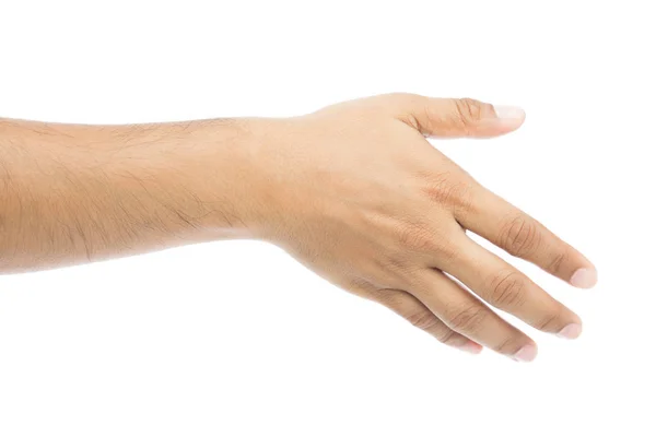 Άδειος ο άνθρωπος χέρι σε άσπρο φόντο, ελέγξτε το χέρι — Φωτογραφία Αρχείου