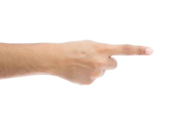 Ręka palec wskazujący na białym tle na białym tle — Zdjęcie stockowe