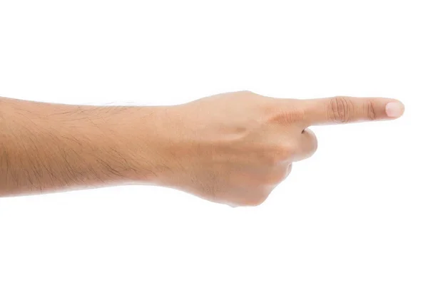 Ręka palec wskazujący na białym tle na białym tle — Zdjęcie stockowe
