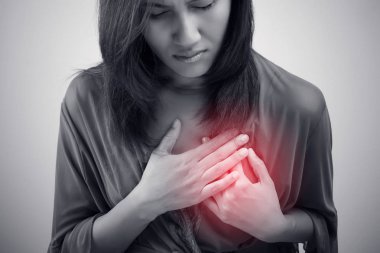 Woman Heart attack symptom clipart