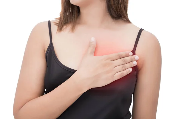 心臓病。可能な心臓発作の急性の痛み — ストック写真