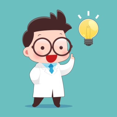 Bilim adamları fikir vektör - karakter tasarımı ile fikir kavramı var,