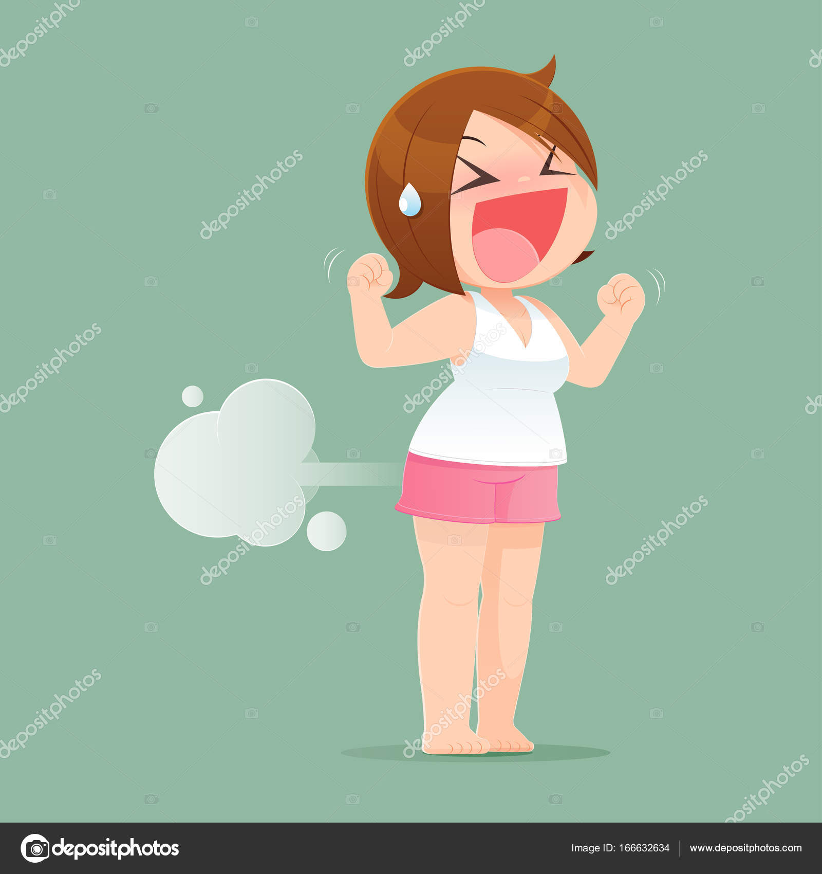 Woman Farting With Blank Balloon Out From His Bottom Stock Illustration By ©tharakorn 166632634 