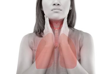 The Photo Of Lung On Woman's Body. clipart