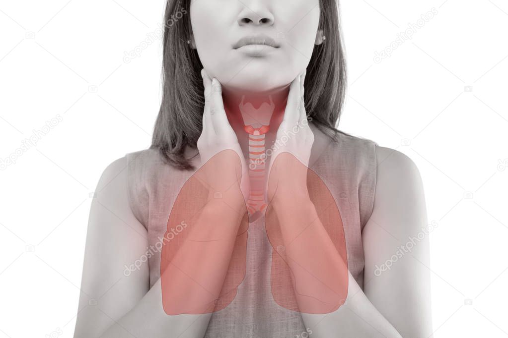 The Photo Of Lung On Woman's Body.