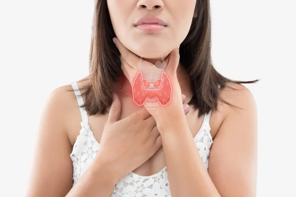 Mujeres control de la glándula tiroides — Foto de Stock