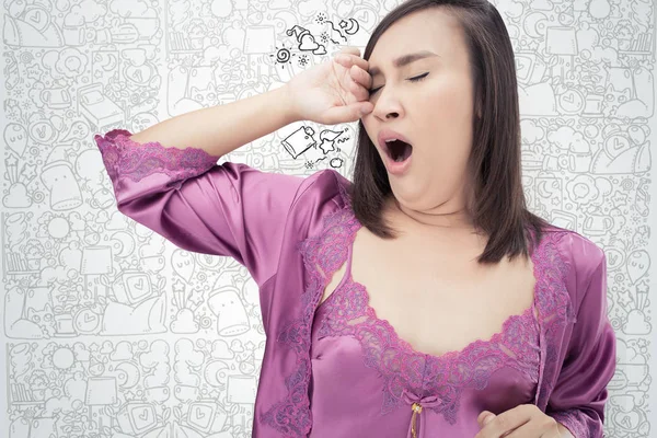 Азіатський жінка позіхання . — стокове фото