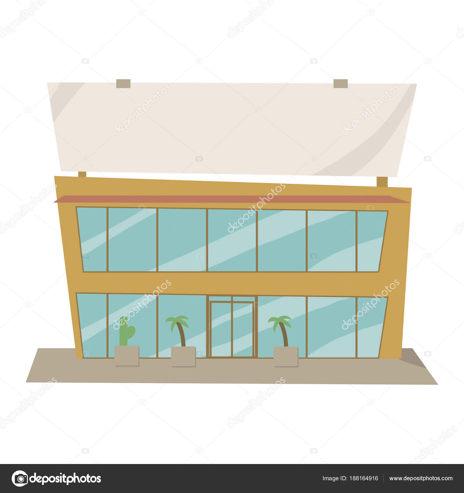 Bright Orange Yellow With Blue Glasses Cartoon Vector Building