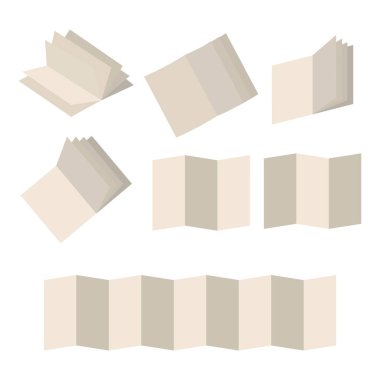 7 ışık kağıt kitapçıklar ve beyaz arka plan üzerinde izole sayfaları ile dizüstü bilgisayar