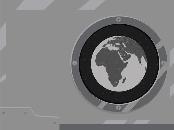 seyyare yerküre kıta ışık medeniyet Eurasia Afrika siyah uzay arka planda denizin parlar ve siyah-beyaz uzay istasyonu Lombar gri metal glitter ile yıldız