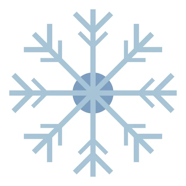Vector azul contorno simple de copos de nieve con objeto círculo azul aislado sobre fondo blanco . — Vector de stock