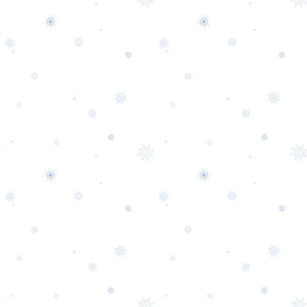Απρόσκοπτη διανυσματικό μοτίβο με μπλε κομψό λίγο νιφάδες χιονιού σε λευκό φόντο. — Διανυσματικό Αρχείο