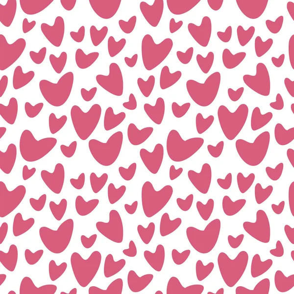 Red hot love romantic hearts on the white background vetor seamless pattern. — 스톡 벡터
