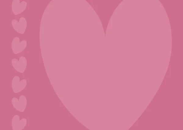 Fondo de tarjeta de amor vector simple en rosa pálido con corazones rosa claro . — Vector de stock