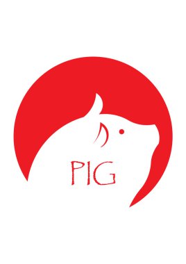 bayrak, şirin küçük domuz logosu tema olarak domuz