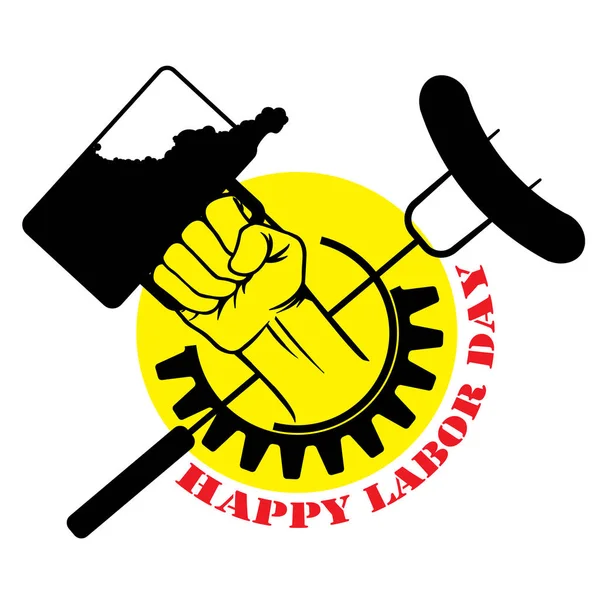 Joyeux Jour Travail Logo Vacances — Image vectorielle