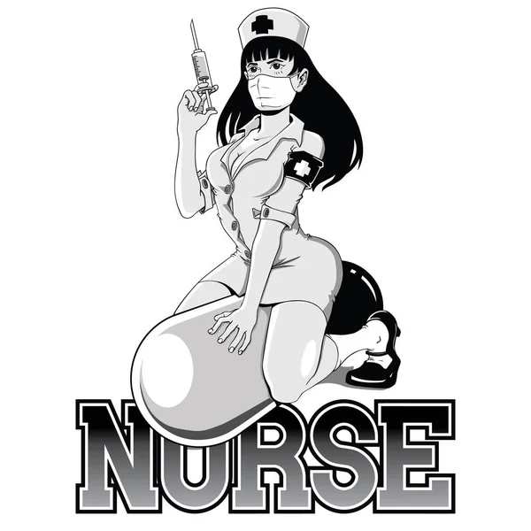 Sexy Nurse Sitting Capsule Vecteurs De Stock Libres De Droits