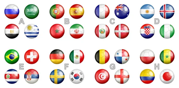 World Cup 2018 Russia Groups — Stock Photo, Image