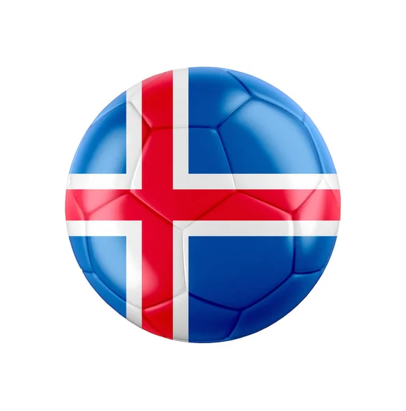 Soccer Football Ball Flag Iceland Isolated White See Whole Set — Stock Photo, Image